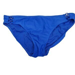 No Boundaries Junior's Blue O-Ring Side Pull On Full Seat Bikini Bottoms‎ Size L